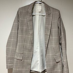 H&M US 2 Cream Strip Tailored Blazer